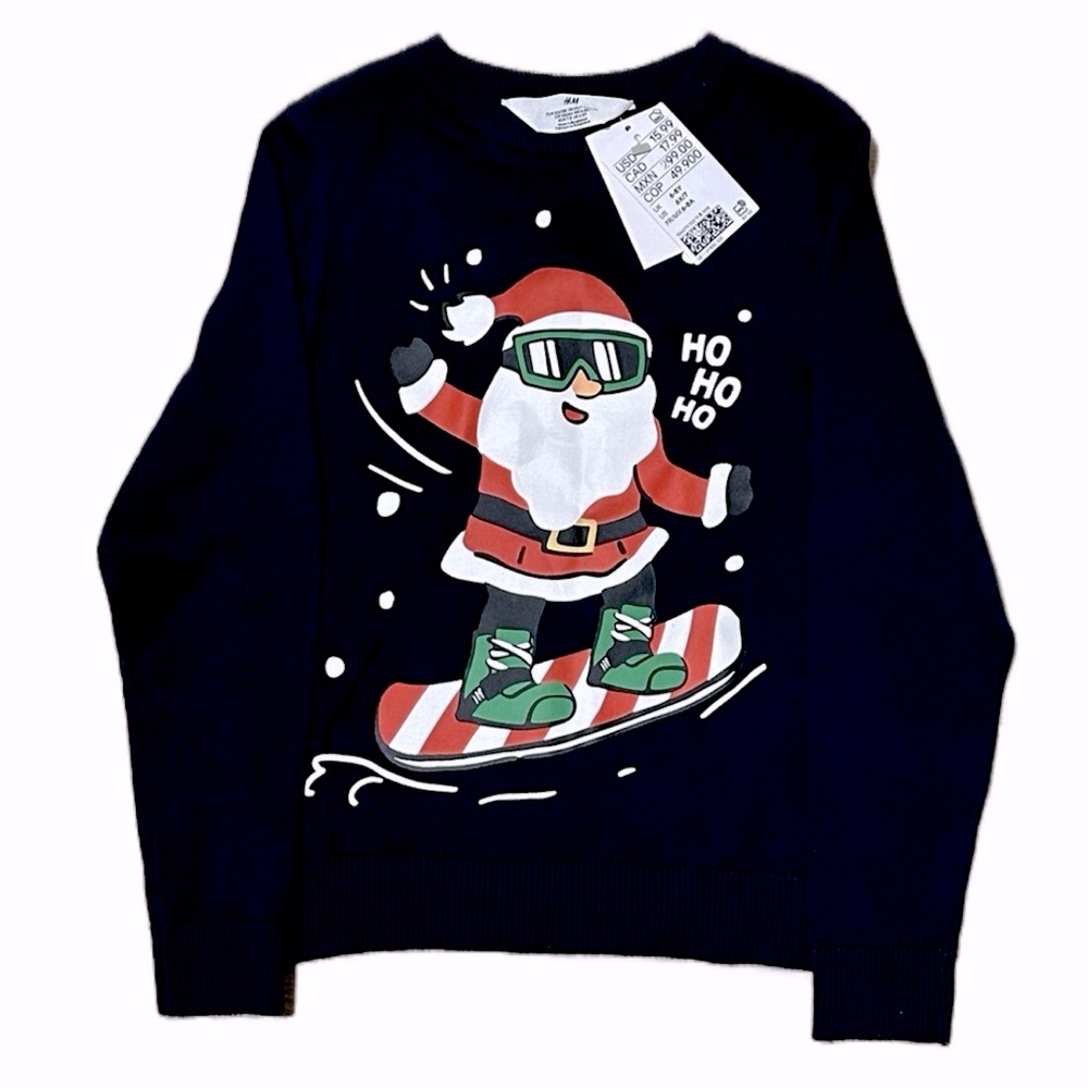 Jacquard-knit Santa Sweater in soft cotton with Long sleeves.